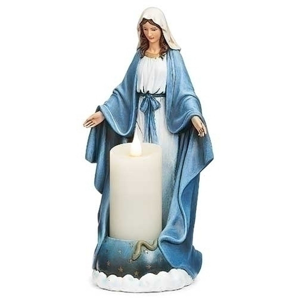 Our Lady of Grace Candle Holder Figure Statue